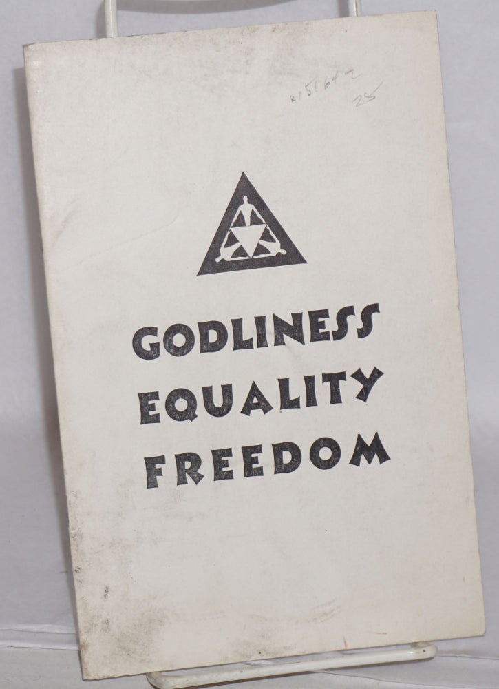 Cat.No: 151642 Godliness, Equality, Freedom. John D. Humphrey.