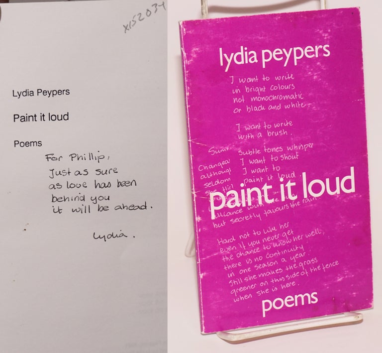 Cat.No: 152034 Paint it loud: poems. Lydia Peypers.