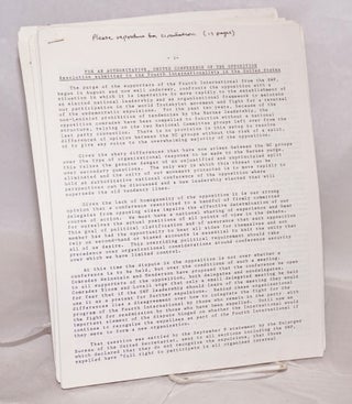 [Group of 31 documents from the 1983-84 internal strife that decimated the SWP and gave rise to new Trotskyist formations, including Socialist Action]