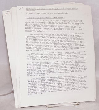 [Group of 18 documents from the 1983-84 internal strife that decimated the SWP and gave rise to new Trotskyist formations, including Socialist Action]
