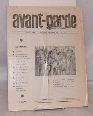 Cat.No: 152535 Avant-Garde Sorbonne: Numéro 1 (Nov. 1965