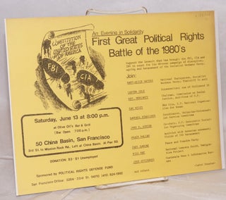 Cat.No: 152546 An evening in solidarity: First great political rights battle of the...