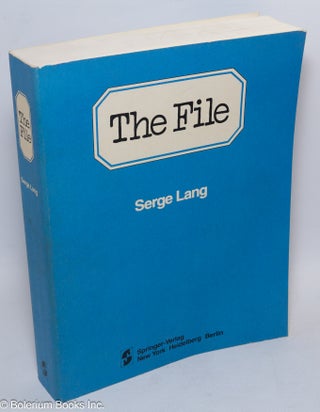 Cat.No: 152909 The file; case study in correction (1977 - 1979). Serge Lang