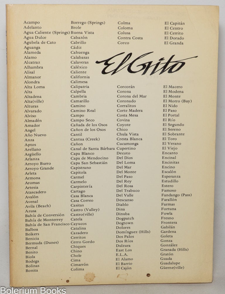 Cat.No: 15319 El Grito: a journal of contemporary Mexican-American thought; vol. 6