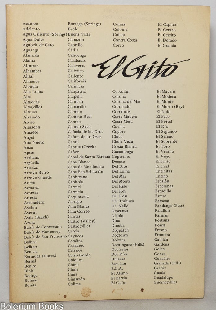 Cat.No: 15319 El Grito: a journal of contemporary Mexican-American thought; vol. 6