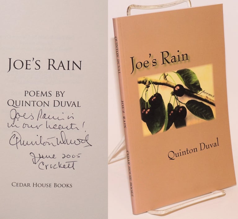Cat.No: 153876 Joe's rain; poems. Quinton Duval.