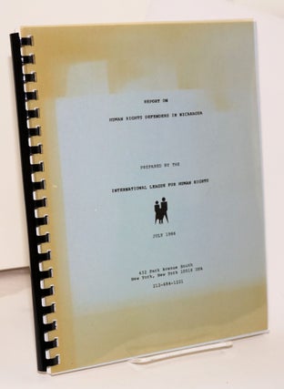 Cat.No: 154406 Report on human rights defenders in Nicaragua. International League for...