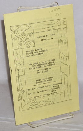 Cat.No: 155817 Order of service, January 17, 1965. St. John A. M. E. Church