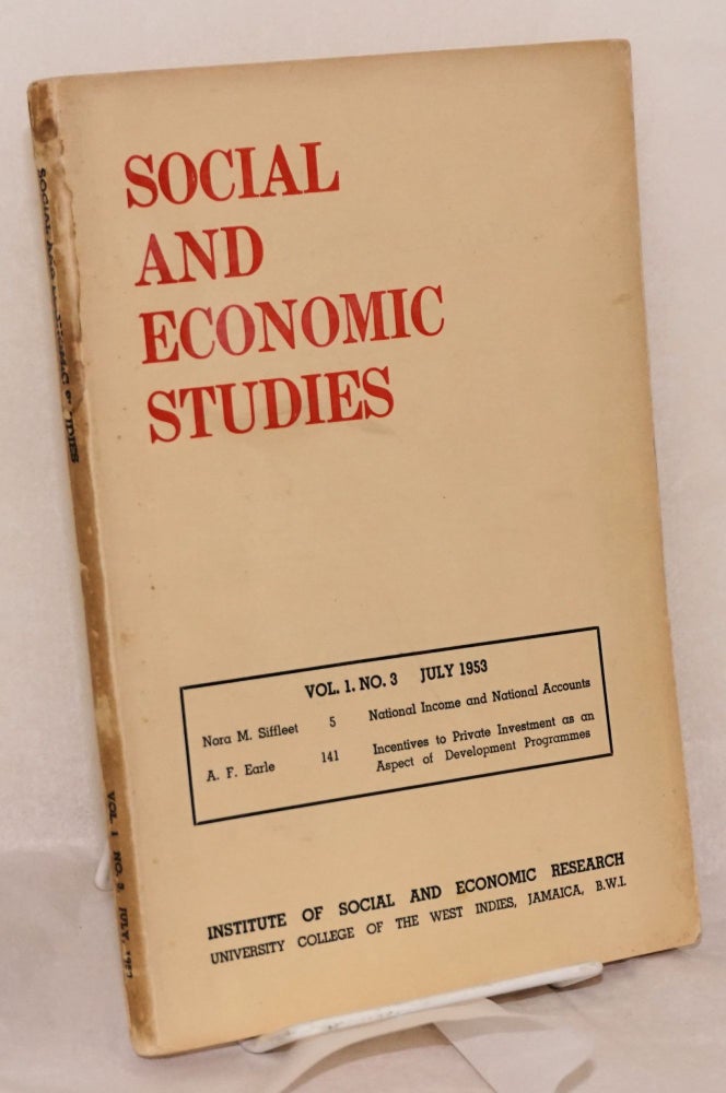 Cat.No: 156271 Social and economic studies. Vol. 1, no. 3 (July 1953). H. D. Huggins.