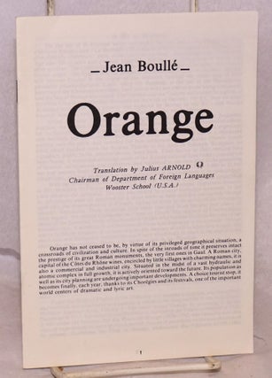 Cat.No: 156390 Orange. Jean Boullé, Julius Arnold