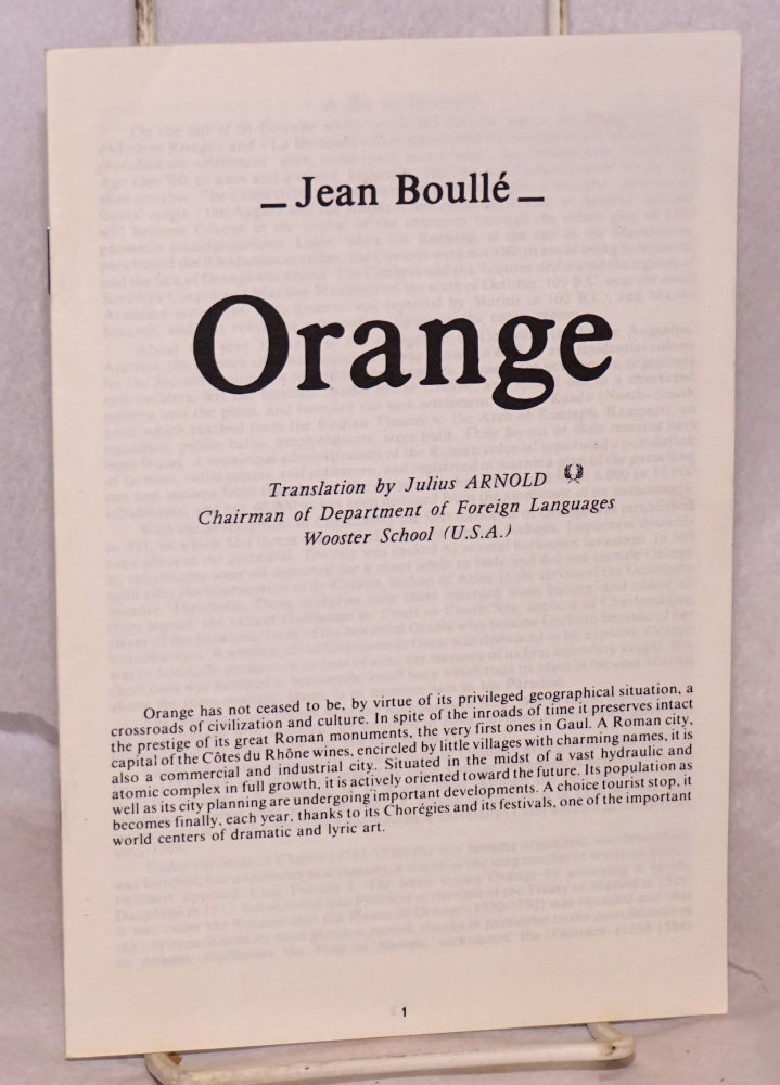Cat.No: 156390 Orange. Jean Boullé, Julius Arnold.