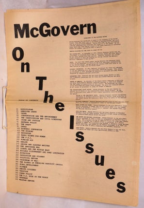 Cat.No: 157943 McGovern on the issues