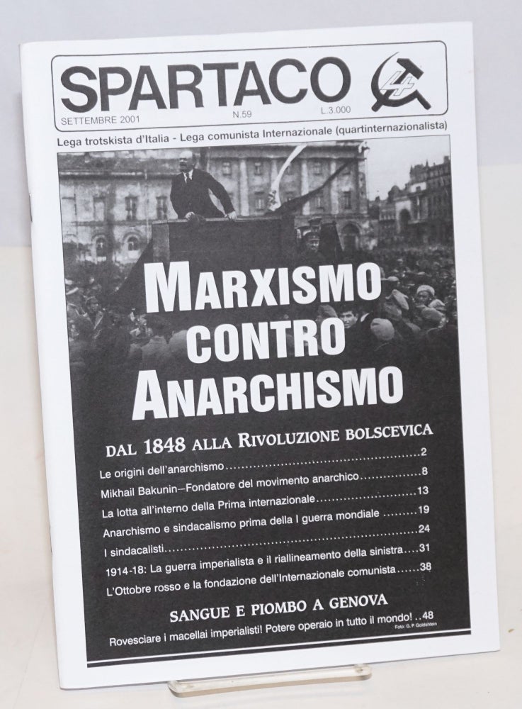 Cat.No: 158002 Marxismo contro Anarchismo. Lega comunista Internazionale.