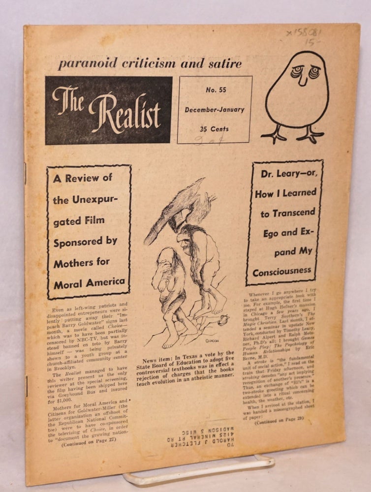 Cat.No: 158081 The realist [no.55] paranoid criticism and satire. December-January, 1964. Paul Krassner, ed.