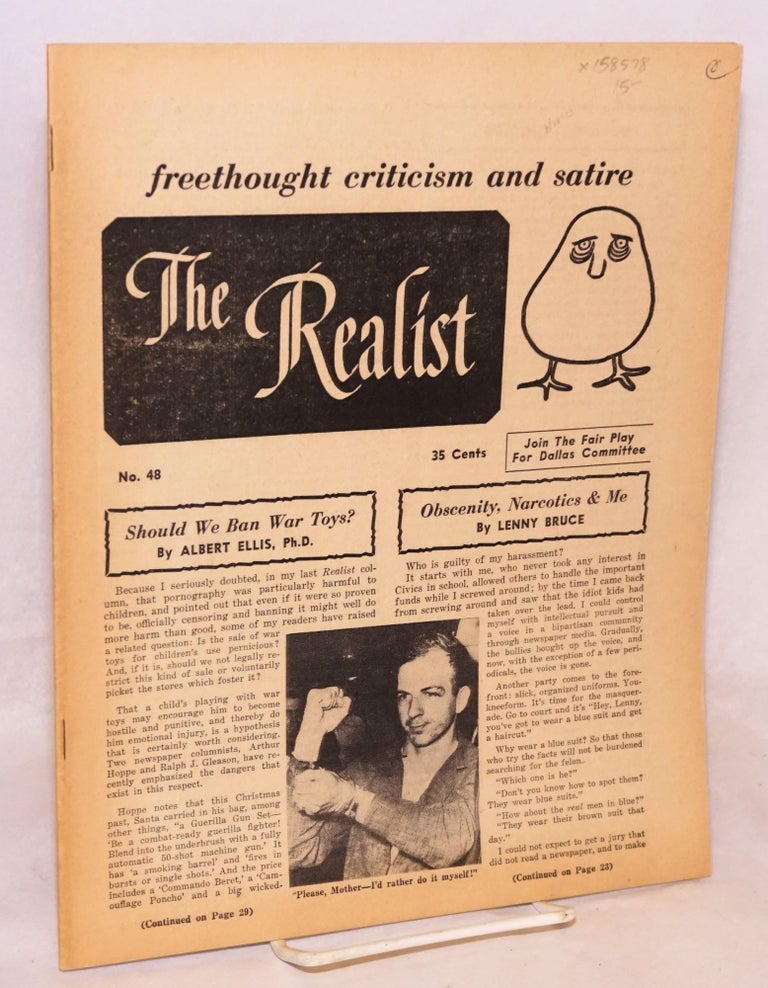 Cat.No: 158578 The realist: freethought criticism and satire. No. 48, March, 1964. Join the Fair Play for Dallas Committee. Paul Krassner, ed.