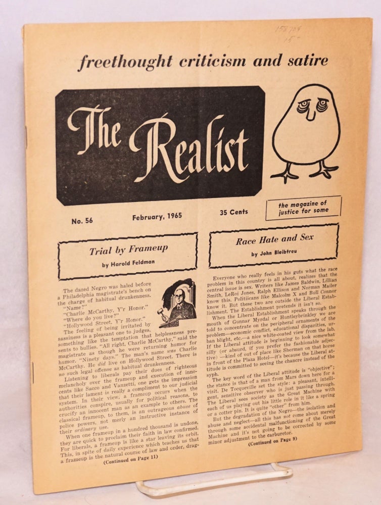 Cat.No: 158709 The Realist: freethought criticism and satire, the magazine of justice for some; No. 56, February 1965. Paul Krassner, ed.