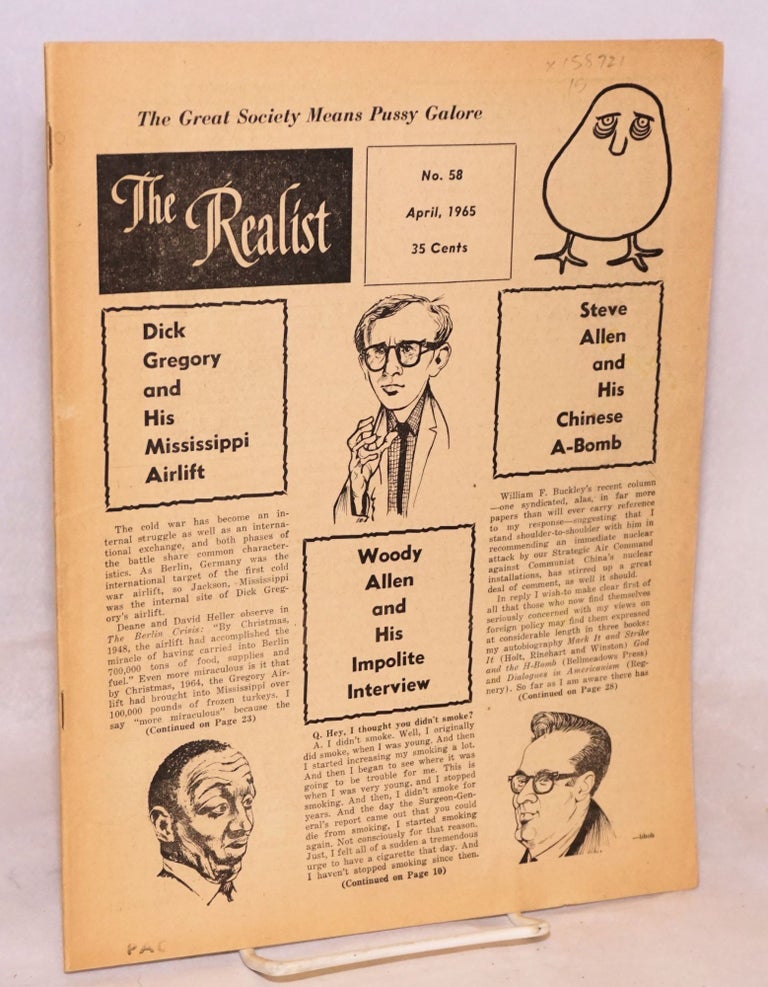 Cat.No: 158721 The Realist [no.58], the great society means pussy galore, April 1965. Paul Krassner, ed.