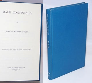 Cat.No: 1588 Male continence, together with essay on scientific propagation, Dixon and...
