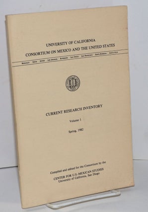 Cat.No: 158822 Current research inventory; volume 1, Spring, 1982. compilers Center for...