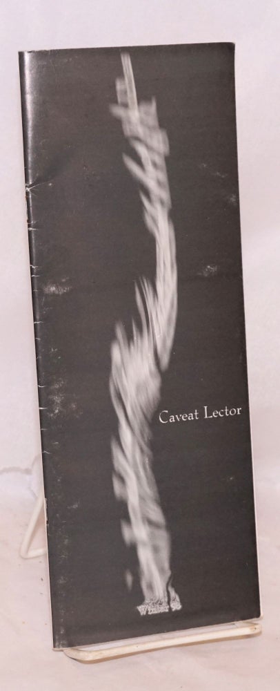 Cat.No: 158875 Caveat Lector: vol. 10, #1 Winter 98. Jack Foley, Jeanne Powell, R. T. Castleberry, Les Murray.