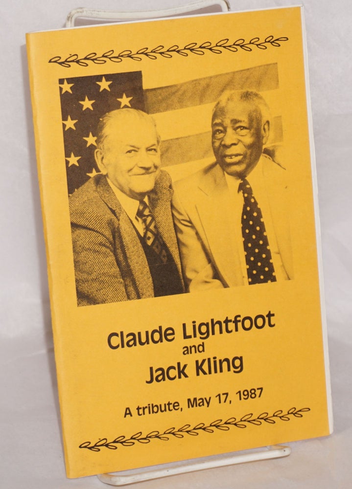 Cat.No: 160233 Claude Lightfoot and Jack Kling: a tribute, May 17, 1987