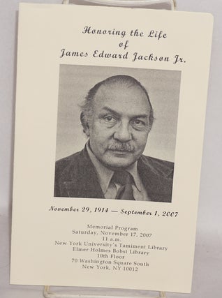 Cat.No: 160234 Honoring the life of James Edward Jackson Jr. James E. Jackson