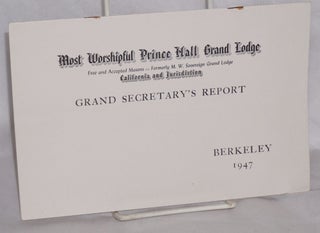 Cat.No: 161996 Grand Secretary's report; Berkeley 1947. Prince Hall