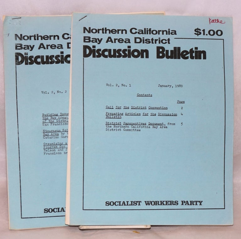 Cat.No: 163147 Northern California Bay Area District discussion bulletins, vol. 2, no. 1 and 2. Socialist Workers Party.