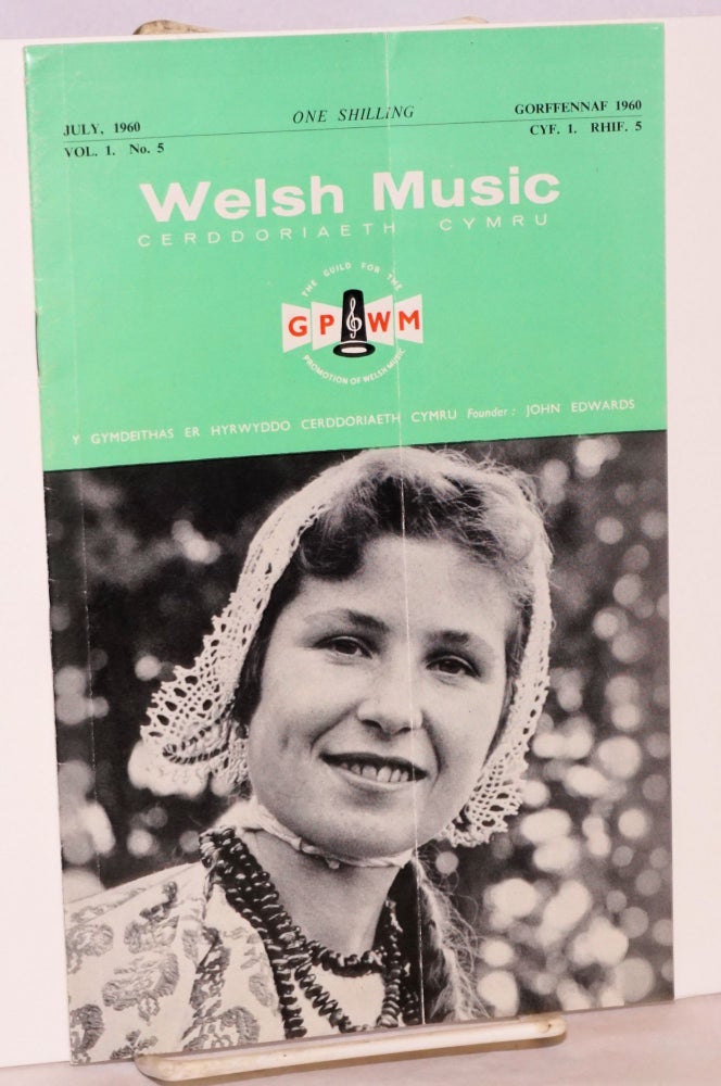 Cat.No: 163673 Welsh music,; cerddoriaeth cymru. July 1960 / Gorffennaf 1960; vol. 1 no. 5 / cyf. 1 rhif. 5. D. W. Davies.