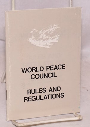 Cat.No: 163772 Rules and regulations. World Peace Council