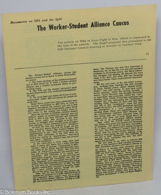 Cat.No: 164524 The Worker-Student Alliance Caucus