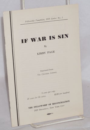 Cat.No: 164637 If war is sin. Kirby Page