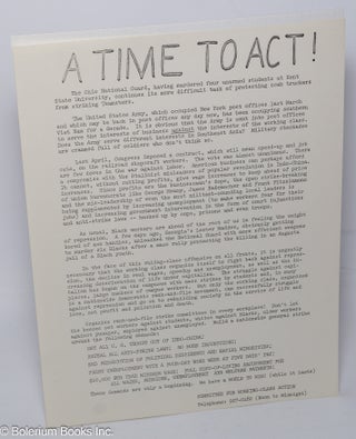 Cat.No: 165022 A time to act! [handbill]. Committee for Working-Class Action