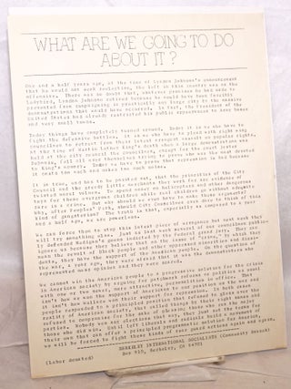 What are we going to do about it? [handbill]