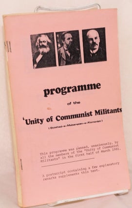 Cat.No: 165221 Programme. Unity of Communist Militants