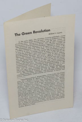 Cat.No: 166281 The Green Revolution. Mildred J. Loomis