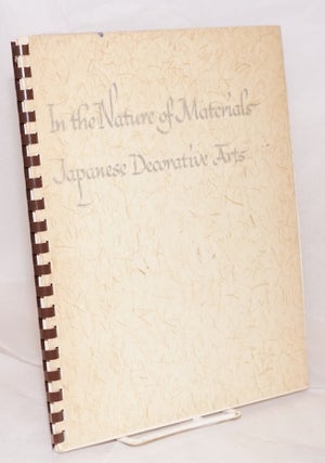 Cat.No: 166305 In the nature of materials; Japanese decorative arts. Marjorie Williams