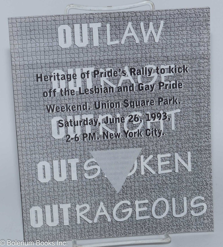 Cat.No: 166393 Heritage of Pride's Rally to kick off the Lesbian &