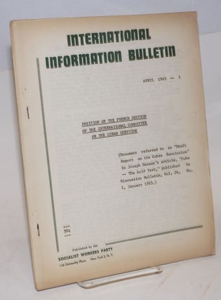 Cat.No: 166742 Position of the French Section of the International Committee on the Cuban...