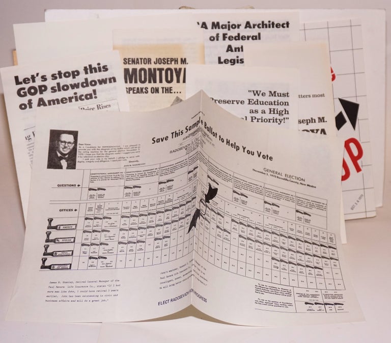 Cat.No: 166911 [Group of eight items from the successful 1970 senatorial campaign]. Joseph M. Montoya.