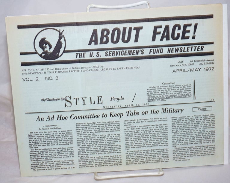 Cat.No: 168124 About face! The U.S. Servicemen's Fund newsletter. Vol. 2 no