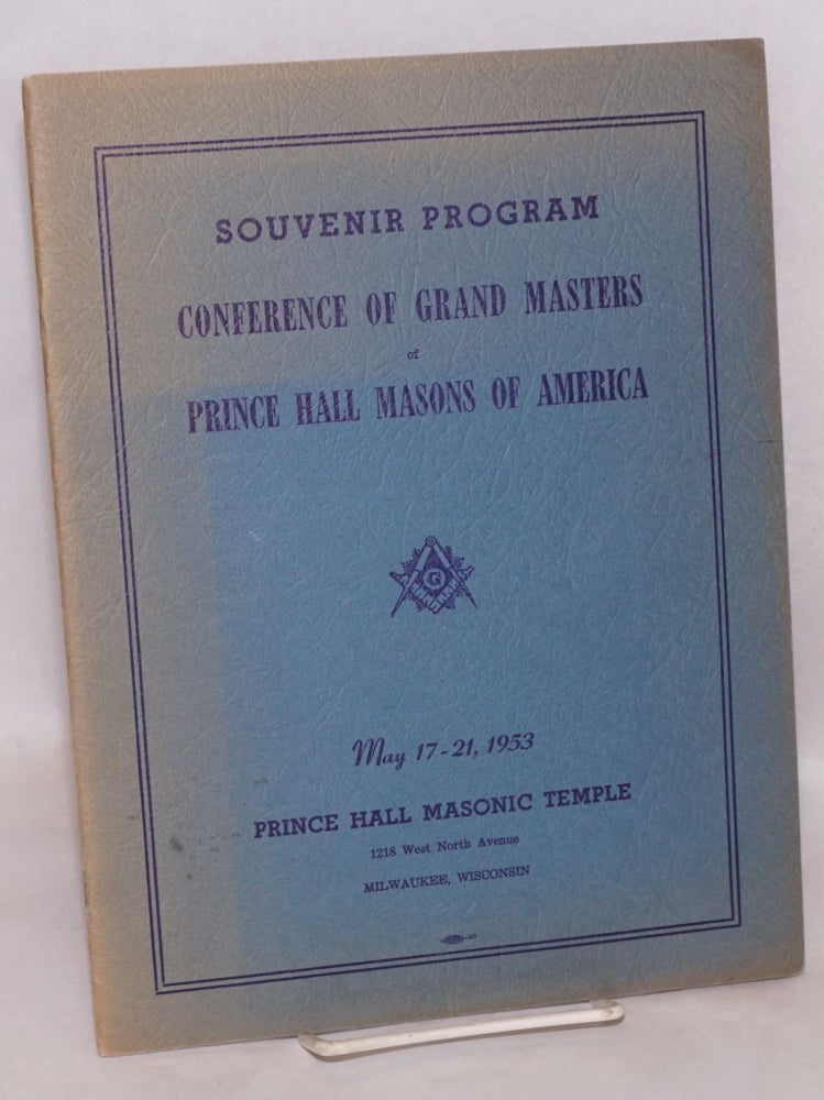 Cat.No: 168626 Souvenir Program Conference of Grand Masters of Prince Hall Masons of America May 17-21, 1953