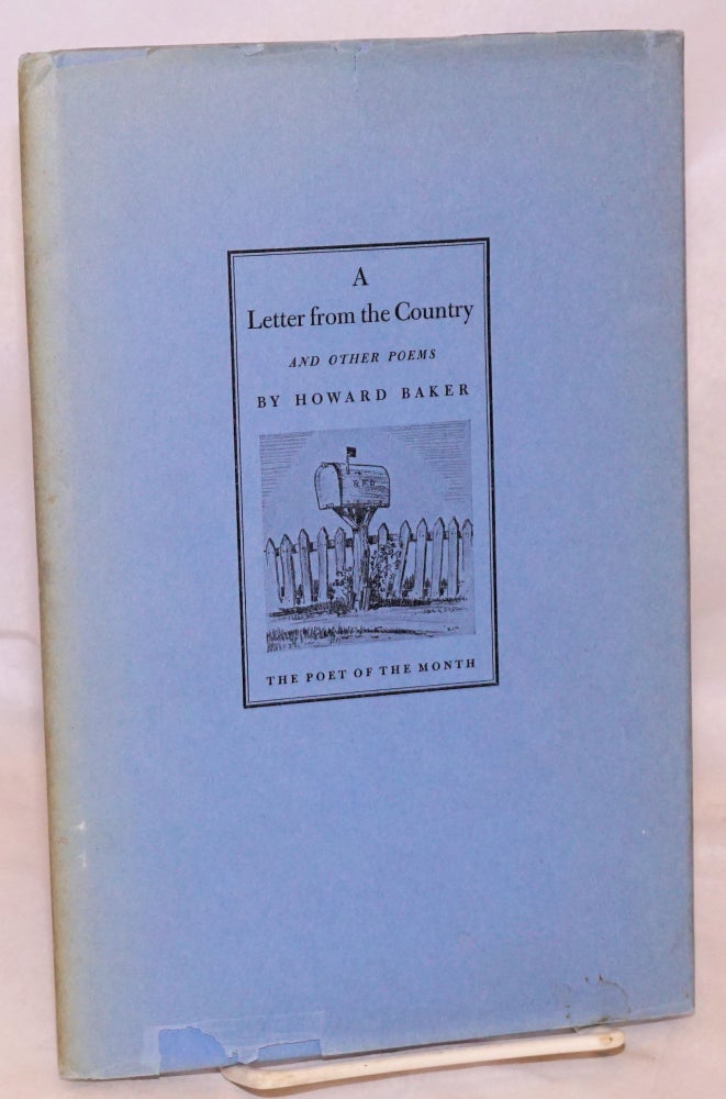 Cat.No: 169313 A Letter From the Country and other poems. Howard Baker.