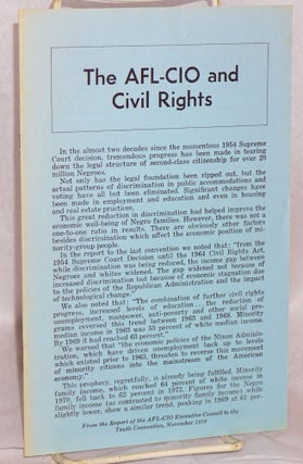 Cat.No: 169435 The AFL-CIO and Civil Rights: Report of the AFL-CIO Executive Council and...