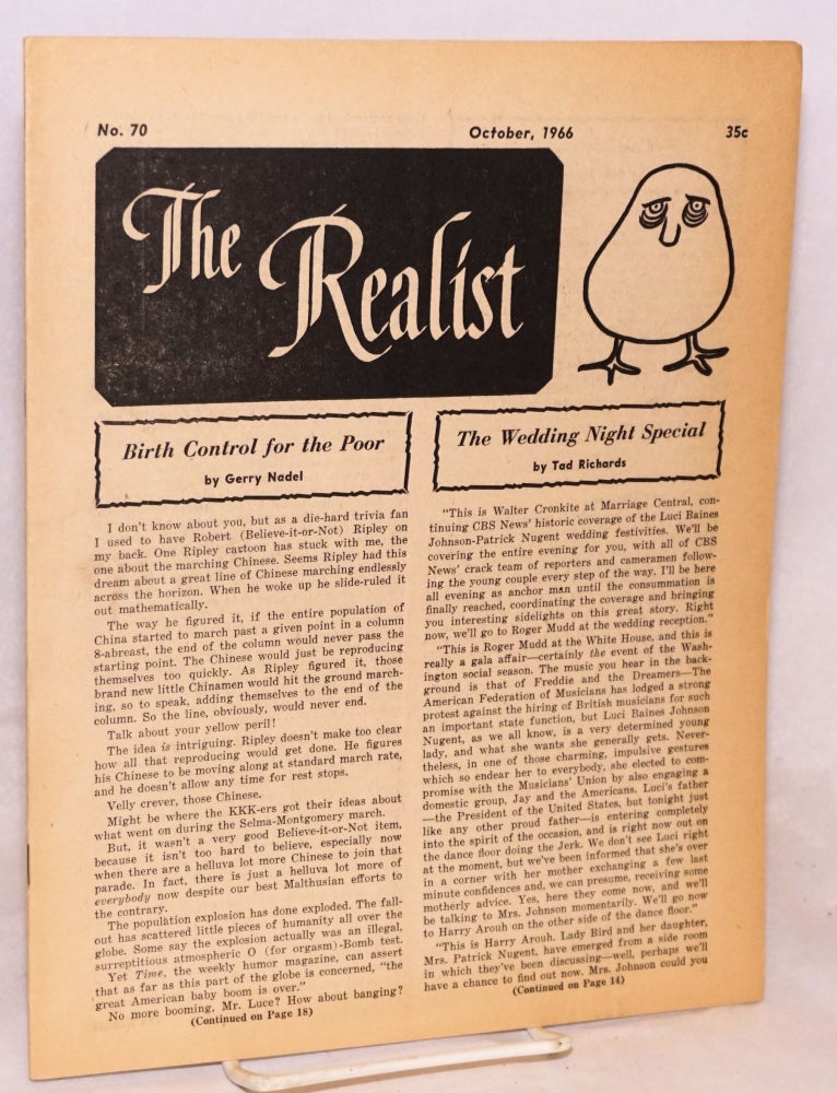 Cat.No: 169862 The realist: no. 70, October, 1966. Paul Krassner, ed.