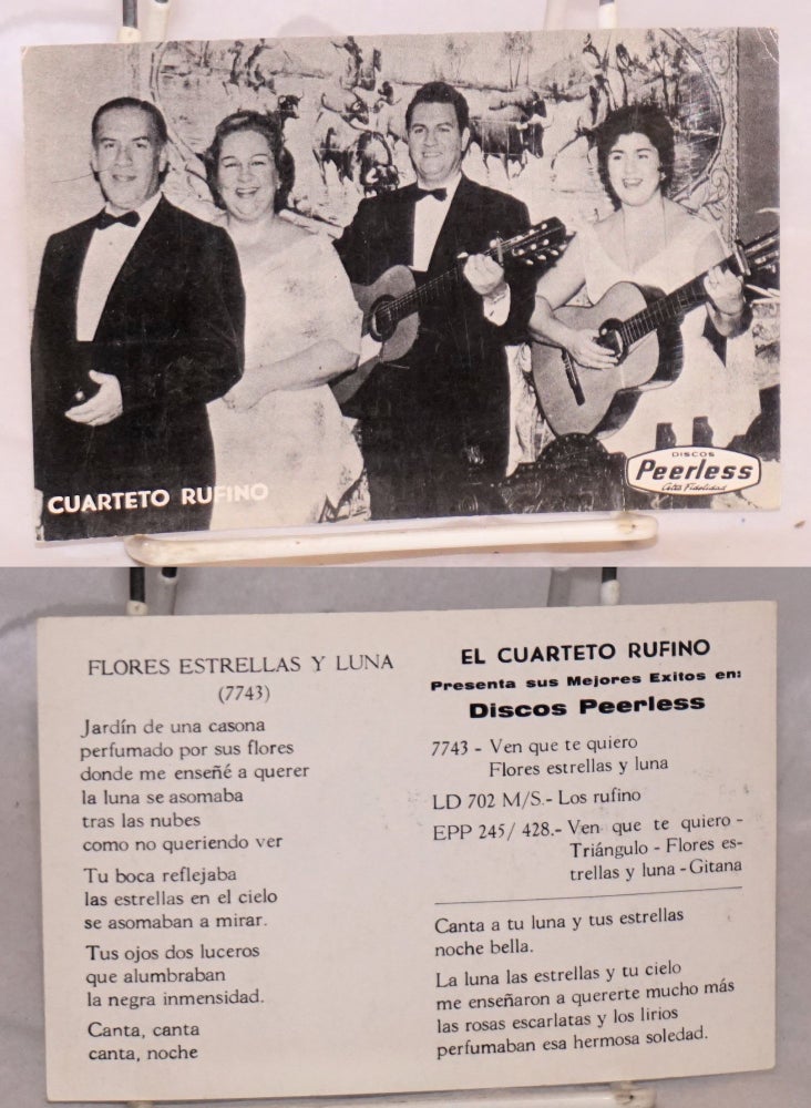 Cat.No: 169917 Cuarteto Ruffino [photographic publicity card]