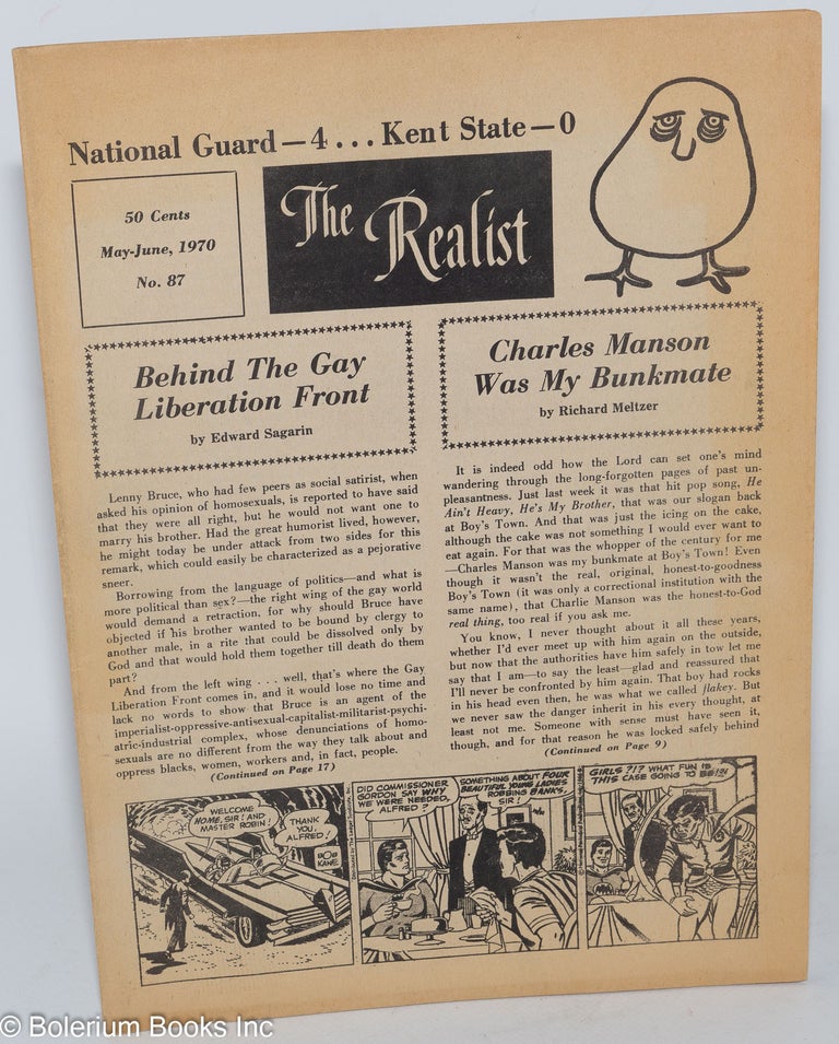 Cat.No: 170035 The realist [no.87]; May-June, 1970. National Guard-- 4 . . Kent State-- 0. Paul Krassner, ed.