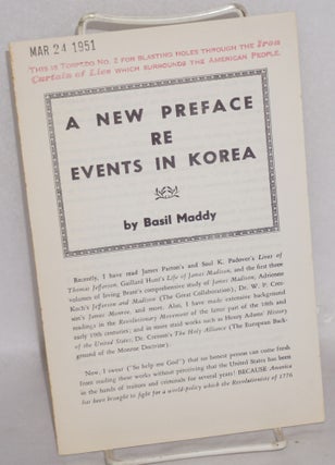 Cat.No: 170931 A new preface re events in Korea. Basil Maddy