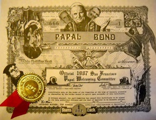 Papal Bond: Official 1987 San Francisco Papal Welcoming Committee [single sheet]