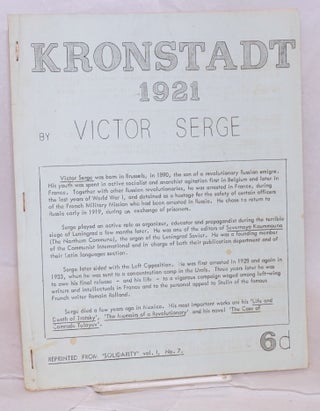 Cat.No: 171881 Kronstadt 1921. Victor Serge